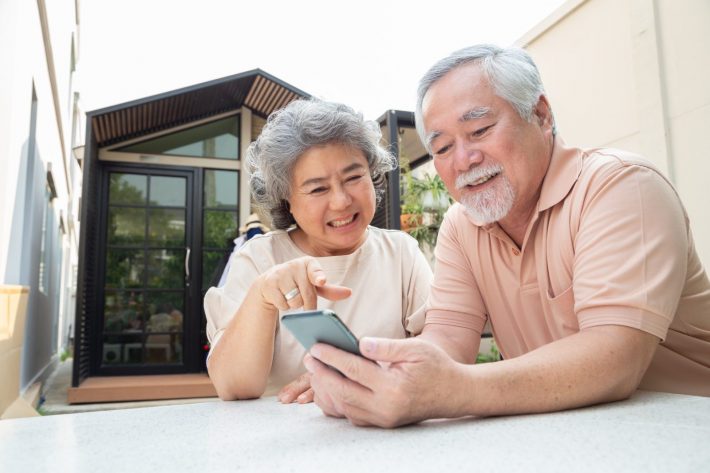 Couple reviewing Medicare options.